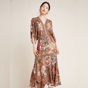 Farm Rio Valentina Dress From Anthropologie in brown motif. Size 1X